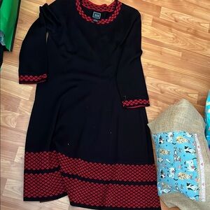 JH Black and Red Sweater Dress Size L